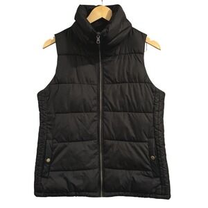 Old Navy Puffer Vest Black‎ Jack Jacket Zip Up Pockets Insulated Womens S Preppy
